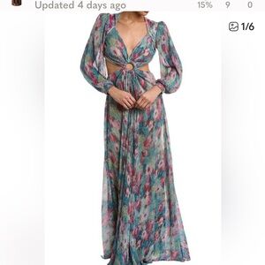 Patbo Elegant Multicolor Cutout Maxi Dress